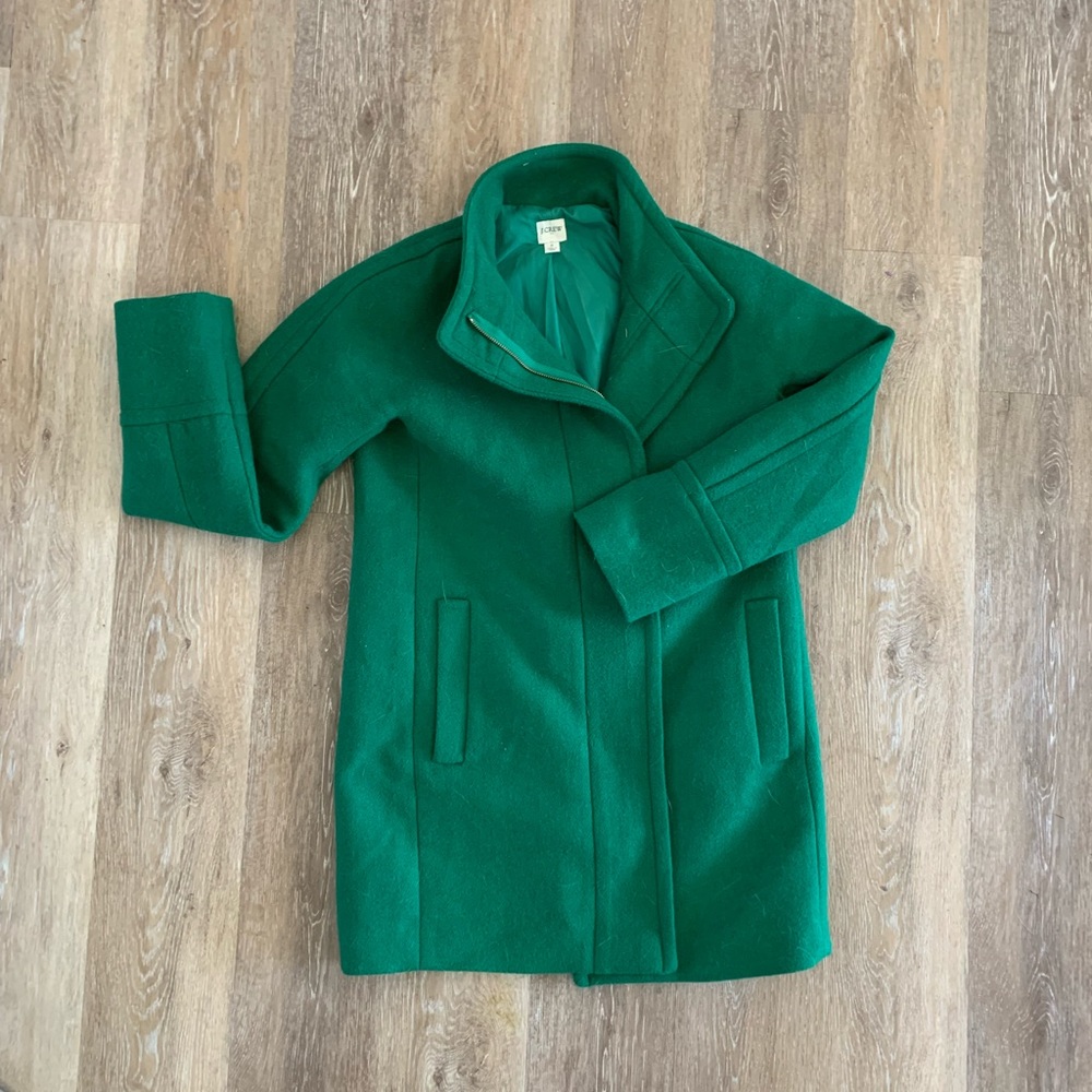 Green Jcrew City Coat